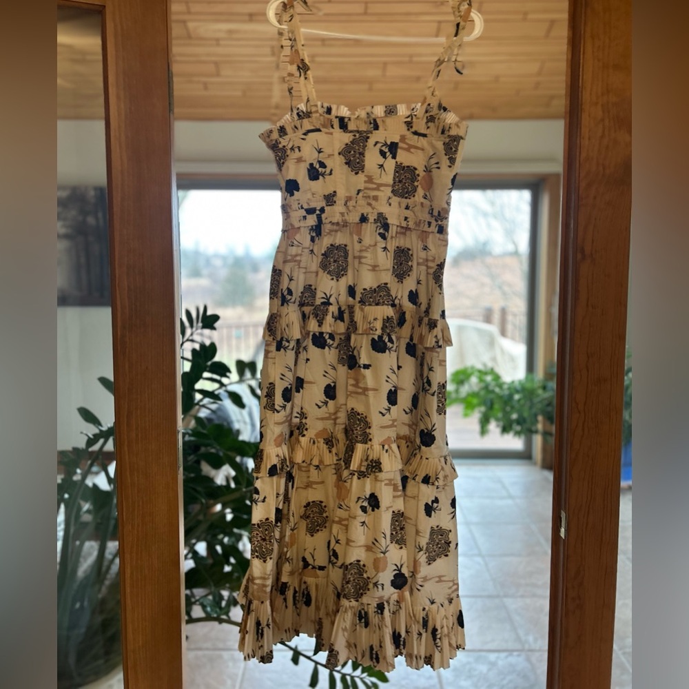 Ulla Johnson Cream Floral Midi Dress - Picture 9 of 11